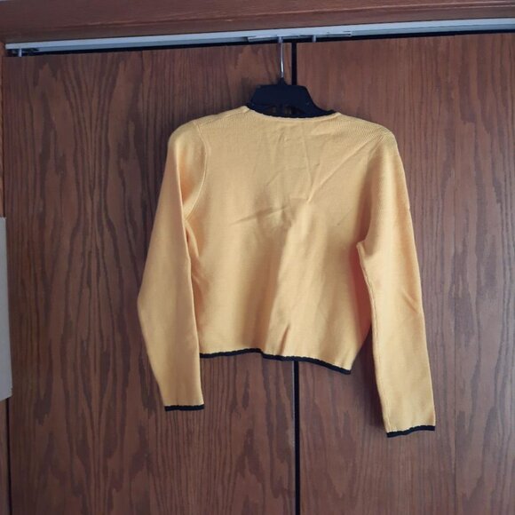NEW ! Juoiantang Women Cropped Shrug Open Front Basic Sweater Top Yellow Very Sz - Picture 2 of 7